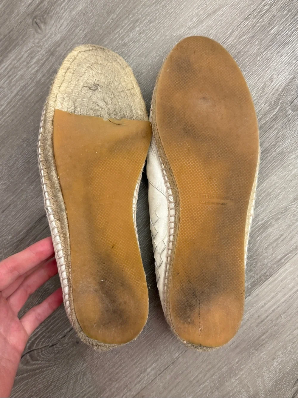 Bottega Veneta Cream Intrecciato Leather Espadrilles size 40